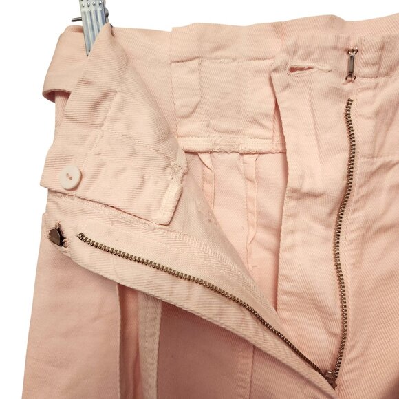 ALC Light Pink Coburn Waist Tie Tapered Pants Size 4 Cotton Linen Blend - Picture 5 of 11